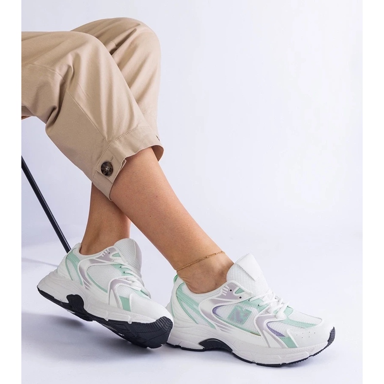 D/CEO Sapatos esportivos brancos e verdes para mulheres tênis sedilas 1