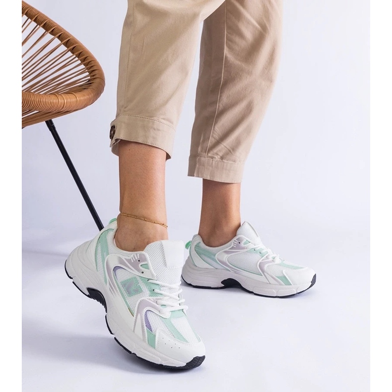 D/CEO Sapatos esportivos brancos e verdes para mulheres tênis sedilas 2