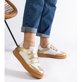 D/CEO Tênis Mena dourado com fecho de velcro 2