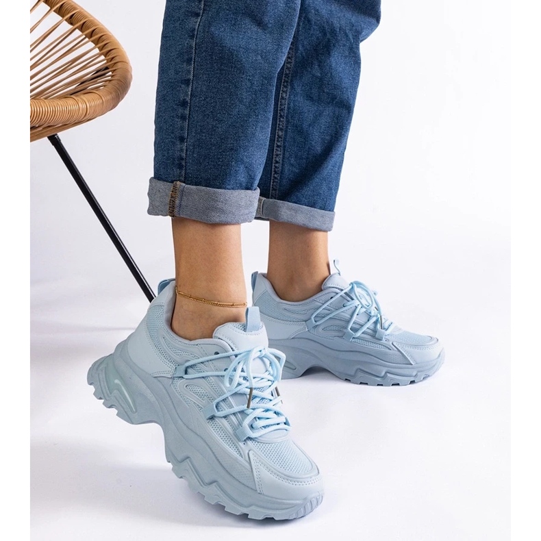 D/CEO Tênis esportivo azul com sola Roxana enorme 2 D/CEO Tênis esportivo azul com sola Roxana enorme 2