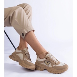 D/CEO Tênis plataforma marrom com coração Martinez castanho 1