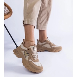 D/CEO Tênis plataforma marrom com coração Martinez castanho 2