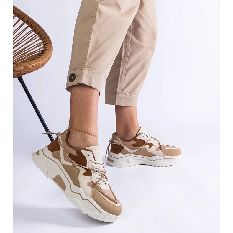 D/CEO Tênis marrons decorados com a corda de zircão de Valdez marrom 2