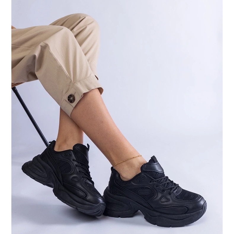 D/CEO Tênis negros na enorme sola Adoma preto 1