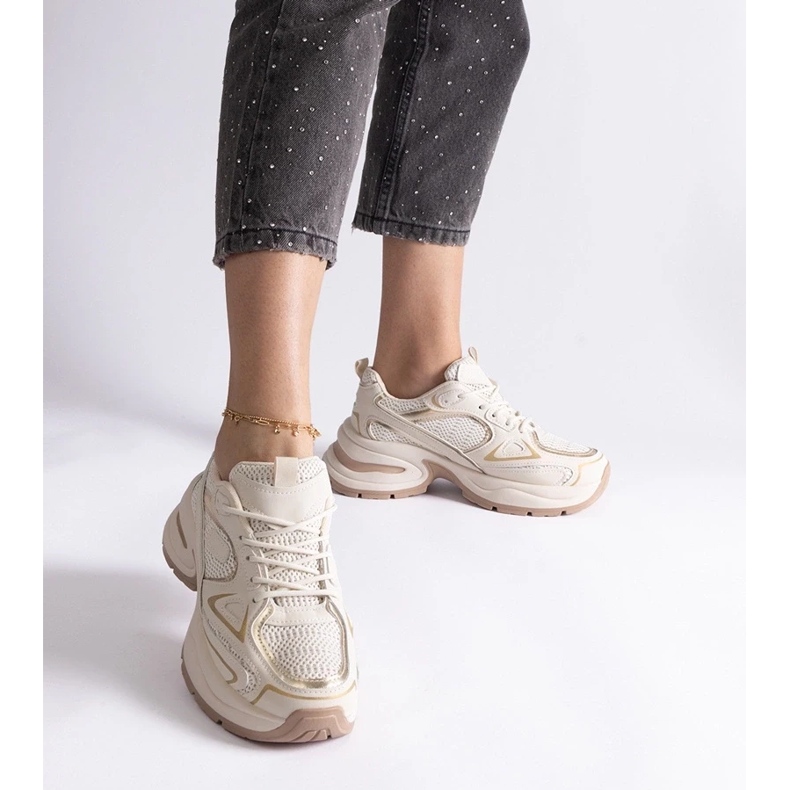 D/CEO Tênis bege com sola enorme Adom 1