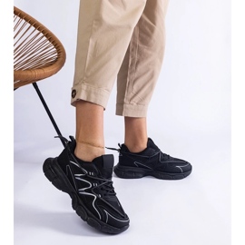 D/CEO Tênis feminino preto com sola Colunga enorme 2