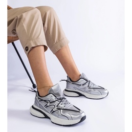 D/CEO Tênis de prata feminina na enorme sola de Colunga 1