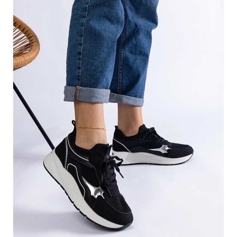 D/CEO Tênis esportivos femininos pretos Elsira 2