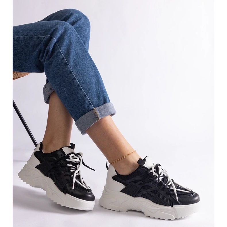 D/CEO Tênis esportivos femininos negros Alva preto 1