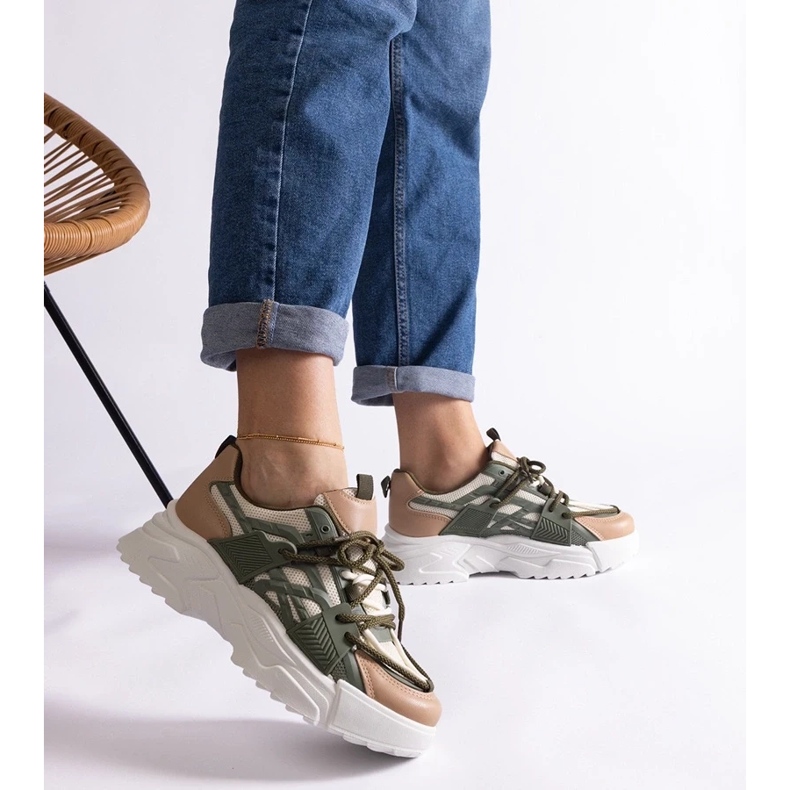 D/CEO Tênis feminino verde e bege Alva 2