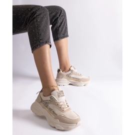 D/CEO Tênis bege com inserções de glitter Clorinda 1