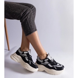 D/CEO Tênis preto com inserções de glitter Rigel 1