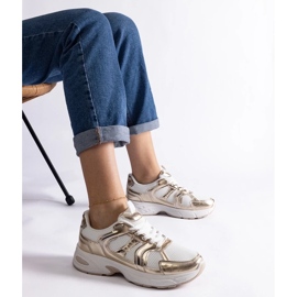 D/CEO Tênis esportivos Ena branco e dourado 2