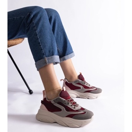 D/CEO Tênis Milenka feminino marrom e cinza vermelho 1