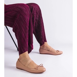 D/CEO Ballerinas bege com uma faixa elástica e um arco decorativo de Newton 1