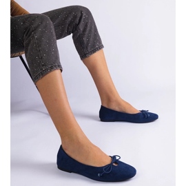 D/CEO Ballerinas da Marinha com um arco decorativo de Pollinos 2