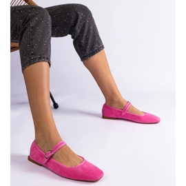 D/CEO Bailarinas rosa escuras com fivela e nariz quadrado de Pergas 2