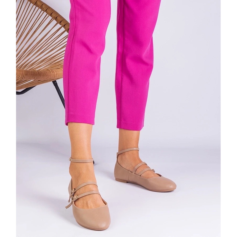 D/CEO Ballerinas Beige Eco -Leather com fivelas Vitoldora bege 2