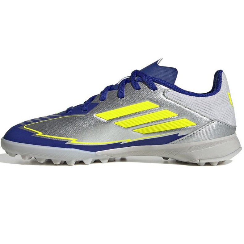 Adidas F50 League Messi TF IH0925 Sapatos azuis de prata 1