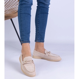 BEIGE OpenWork Ekozamzamowe Supotos com uma decoração de ouro bege 1