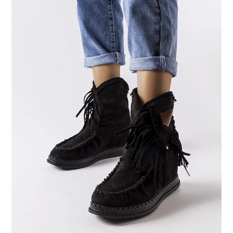 D/CEO Botas de cunha pretas, Giudice preto 2