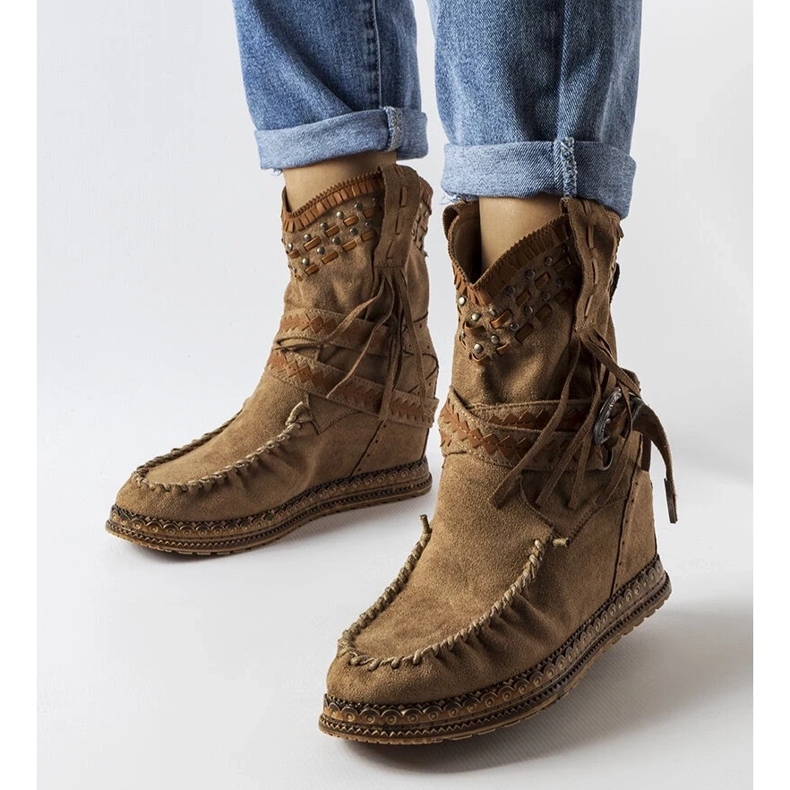 D/CEO Botas de cunha castanho escuro, Beausoleil. 1