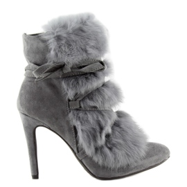 Botas de salto alto com pelo cinza 1319 D.GRAY 2 Botas de salto alto com pelo cinza 1319 D.GRAY 2