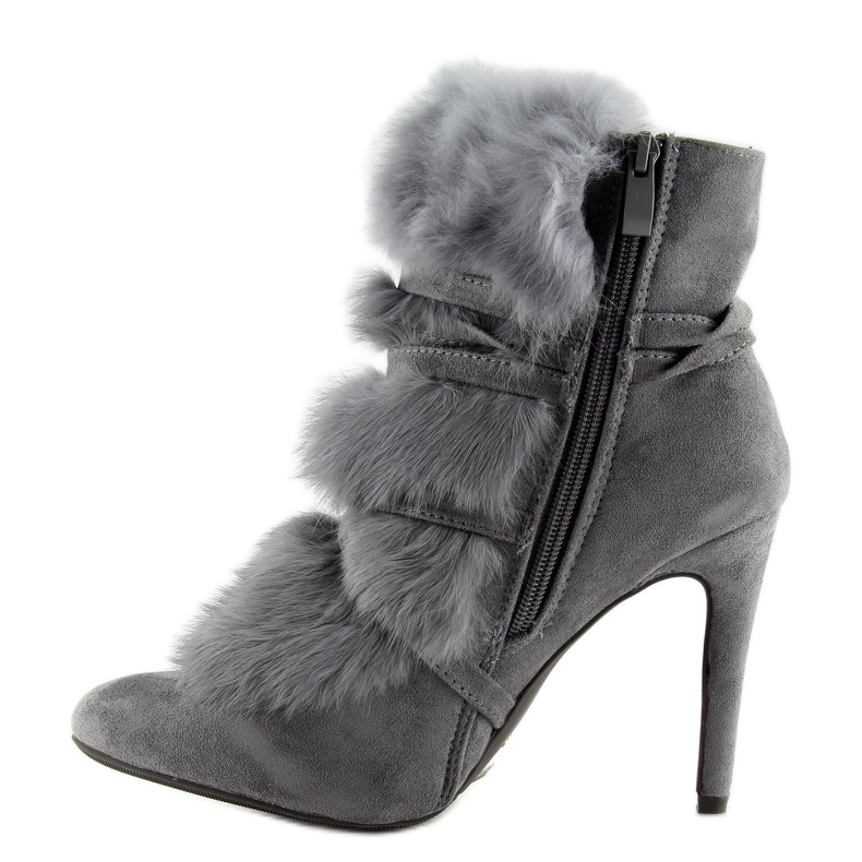 Botas de salto alto com pelo cinza 1319 D.GRAY 1 Botas de salto alto com pelo cinza 1319 D.GRAY 1