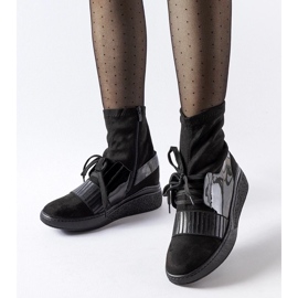 D/CEO Botins com meia cunha Spoleto pretos 2