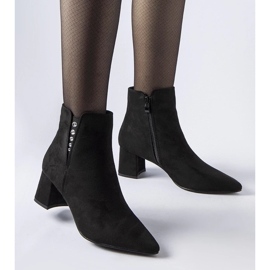 D/CEO Botins pretos em camurça ecológica com salto Pikeville preto 2