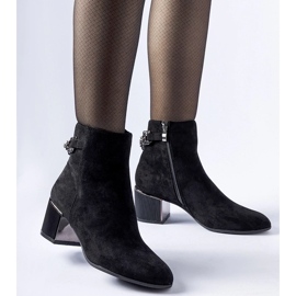 D/CEO Botins pretos com corrente de camurça ecológica Fenughedu 1