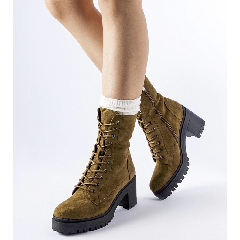 D/CEO Botas isoladas verdes com salto baixo da Cotti 1