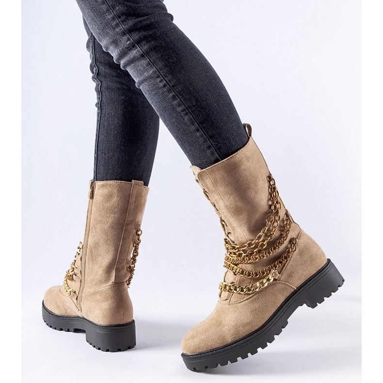 D/CEO Botins bege com isolamento e corrente Carroll 1 D/CEO Botins bege com isolamento e corrente Carroll 1