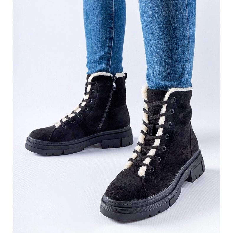 D/CEO Botins pretos com isolamento feito de camurça ecológica Chamblee 1