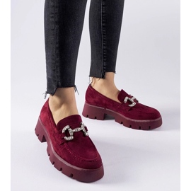 D/CEO Mocassins Giacomo bordô com strass vermelho 1 D/CEO Mocassins Giacomo bordô com strass vermelho 1
