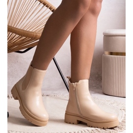 D/CEO Botins clássicos bege com isolamento slip-on da Edina 1 D/CEO Botins clássicos bege com isolamento slip-on da Edina 1