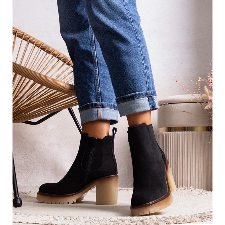 D/CEO Botins pretos com salto alto marcante Nurea 2