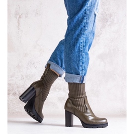 D/CEO Botins verdes em couro ecológico Asera 1