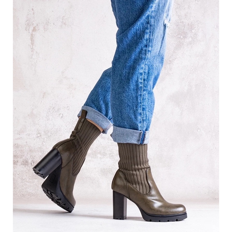 D/CEO Botins verdes em couro ecológico Asera 1