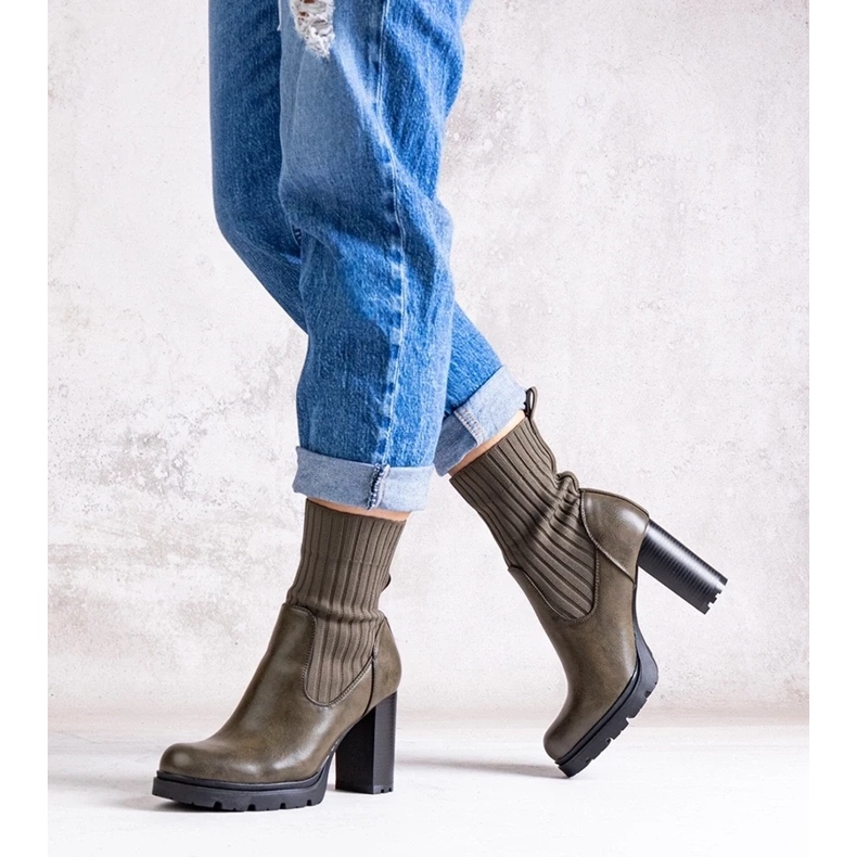 D/CEO Botins verdes em couro ecológico Asera 2