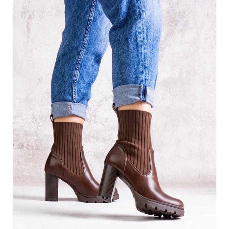 D/CEO Botins marrons em couro ecológico Asera 1