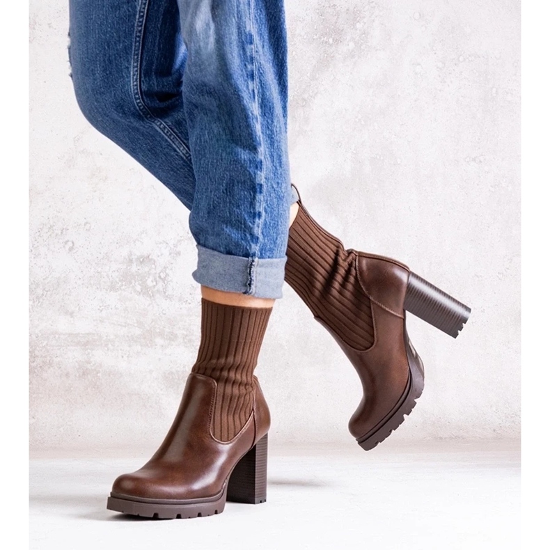 D/CEO Botins marrons em couro ecológico Asera 2