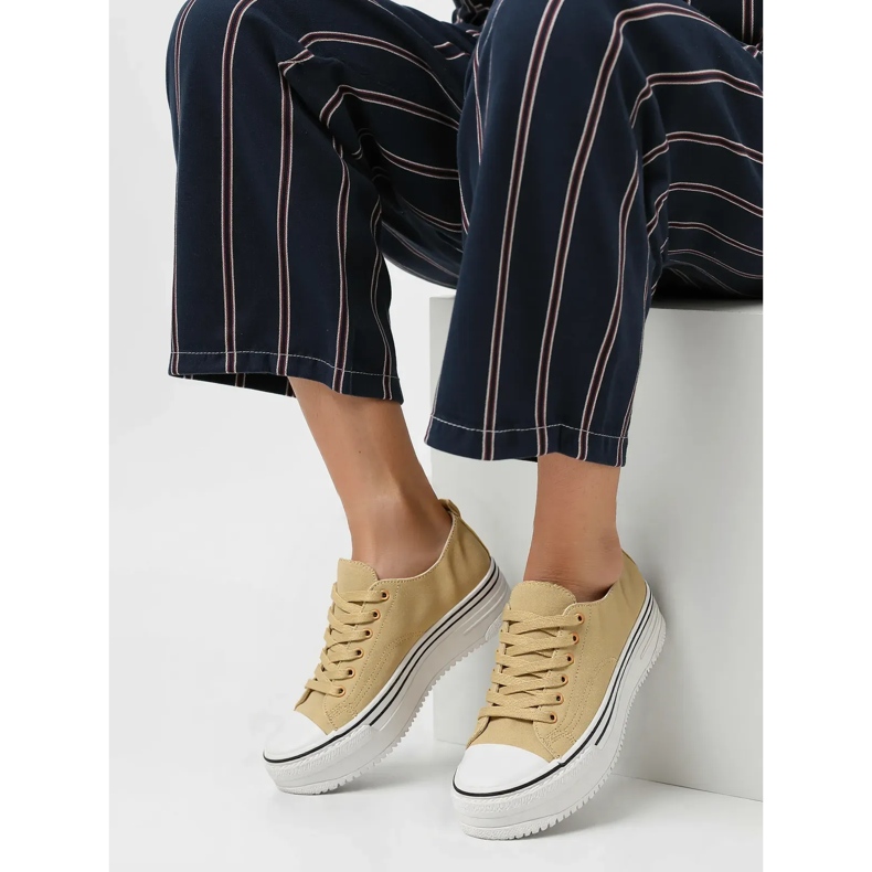 Tênis kestor cáqui femininos bege 2