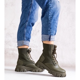 D/CEO Botas verdes com parte superior flexível da Zogba 1 D/CEO Botas verdes com parte superior flexível da Zogba 1