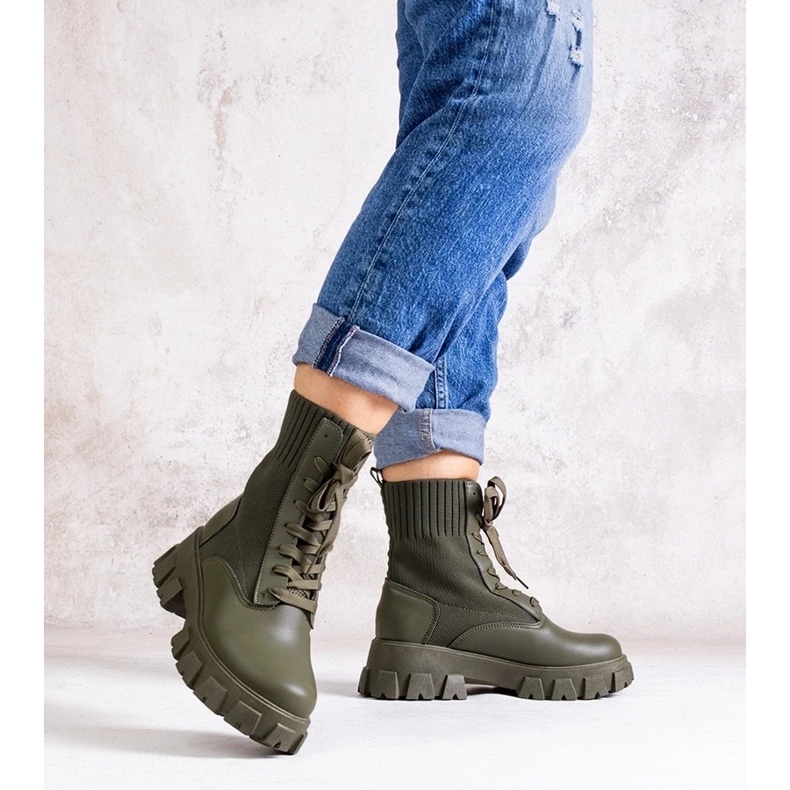 D/CEO Botas verdes com parte superior flexível da Zogba 2 D/CEO Botas verdes com parte superior flexível da Zogba 2