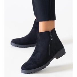 D/CEO Botins pretos com detalhes em metal, camurça ecológica Branda 2