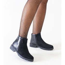 D/CEO Botins pretos com motivo de couro de crocodilo, camurça ecológica Mifsada 1