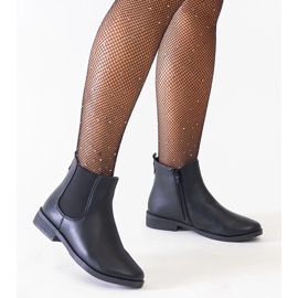 D/CEO Botins clássicos pretos com elástico em couro ecológico Maiza 1