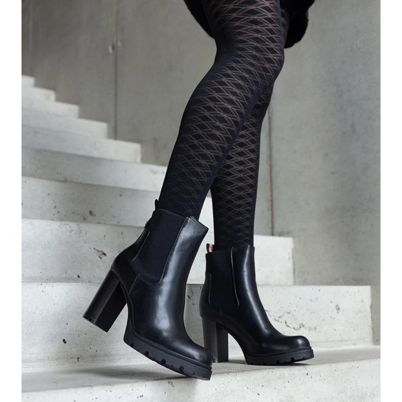 D/CEO Botins pretos em couro ecológico Motena 2