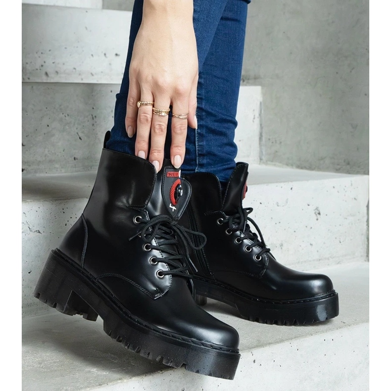 D/CEO Botas Ranco de mulher negra preto 2